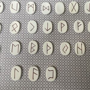 -SOLD. 25 Runes with Drawstring Bag